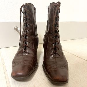 Hand made Brazilian, brown upper leather bootie size 8 1/2